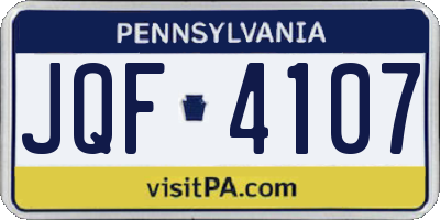 PA license plate JQF4107