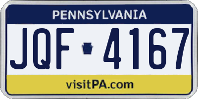 PA license plate JQF4167