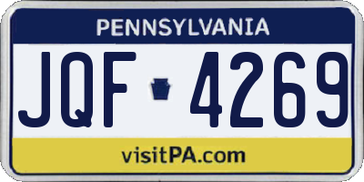 PA license plate JQF4269