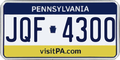 PA license plate JQF4300
