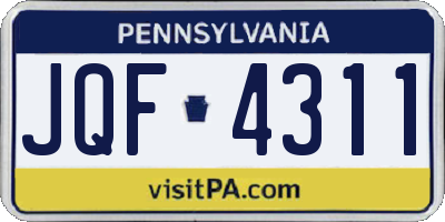 PA license plate JQF4311