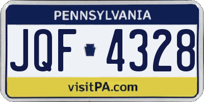 PA license plate JQF4328