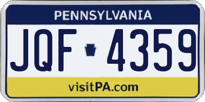 PA license plate JQF4359