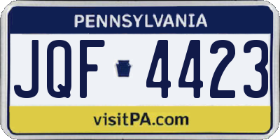 PA license plate JQF4423