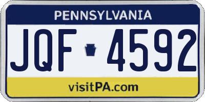 PA license plate JQF4592
