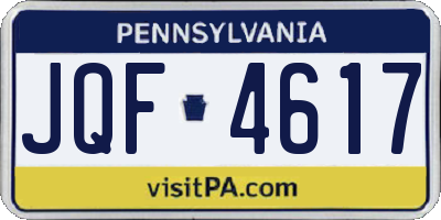 PA license plate JQF4617