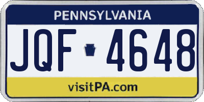 PA license plate JQF4648