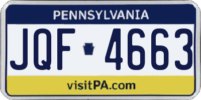 PA license plate JQF4663
