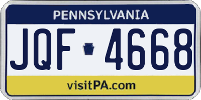 PA license plate JQF4668