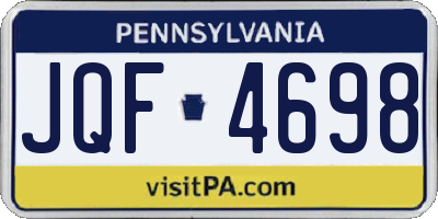 PA license plate JQF4698