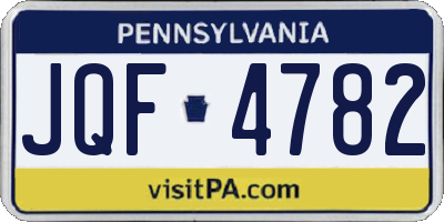 PA license plate JQF4782