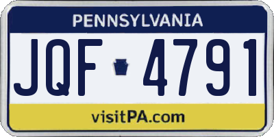 PA license plate JQF4791