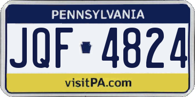 PA license plate JQF4824