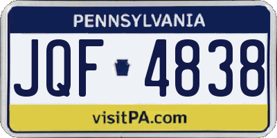 PA license plate JQF4838