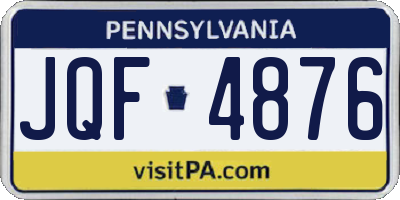 PA license plate JQF4876