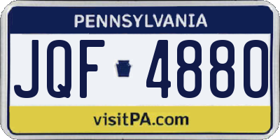 PA license plate JQF4880