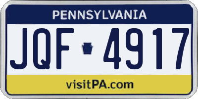 PA license plate JQF4917