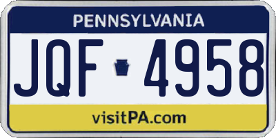 PA license plate JQF4958