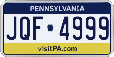 PA license plate JQF4999