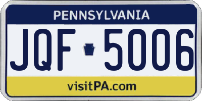 PA license plate JQF5006