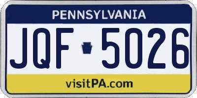 PA license plate JQF5026