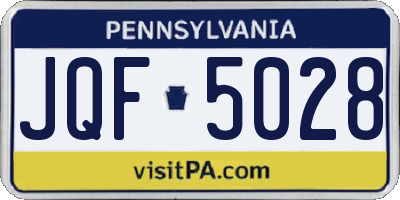PA license plate JQF5028