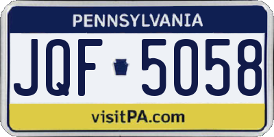 PA license plate JQF5058