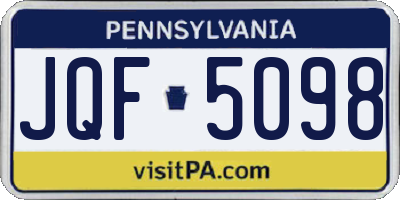 PA license plate JQF5098