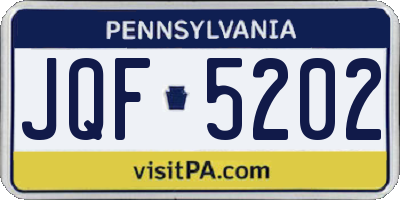 PA license plate JQF5202
