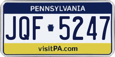 PA license plate JQF5247