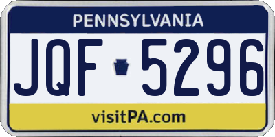 PA license plate JQF5296