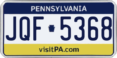 PA license plate JQF5368