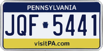 PA license plate JQF5441