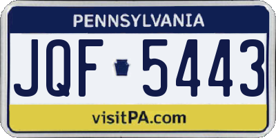 PA license plate JQF5443
