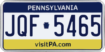 PA license plate JQF5465
