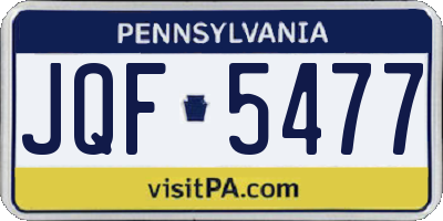 PA license plate JQF5477