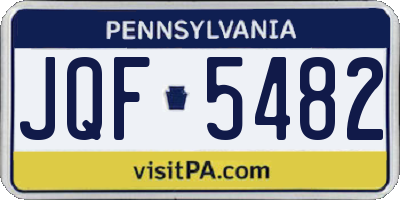 PA license plate JQF5482