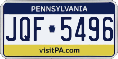 PA license plate JQF5496