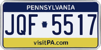 PA license plate JQF5517