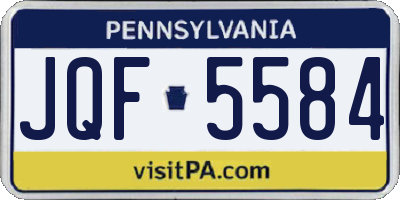 PA license plate JQF5584