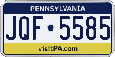 PA license plate JQF5585