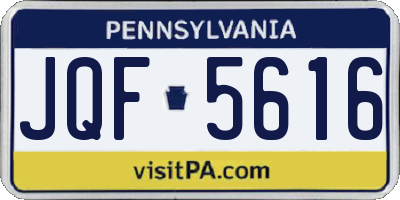 PA license plate JQF5616