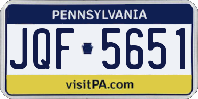 PA license plate JQF5651