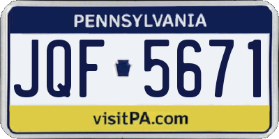 PA license plate JQF5671