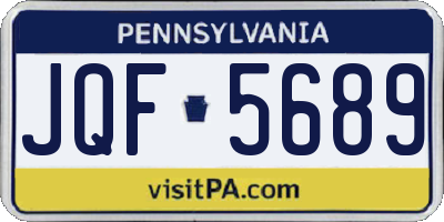 PA license plate JQF5689