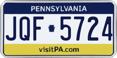 PA license plate JQF5724