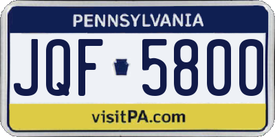 PA license plate JQF5800