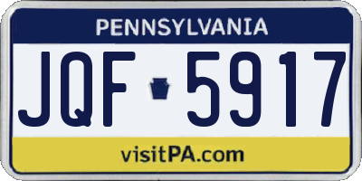 PA license plate JQF5917