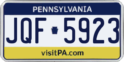 PA license plate JQF5923