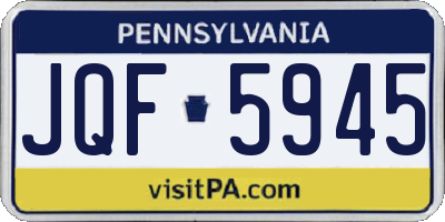 PA license plate JQF5945